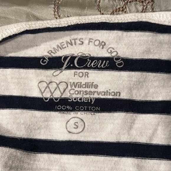 J. Crew | navy blue and white striped tee Size S - Picture 4 of 4